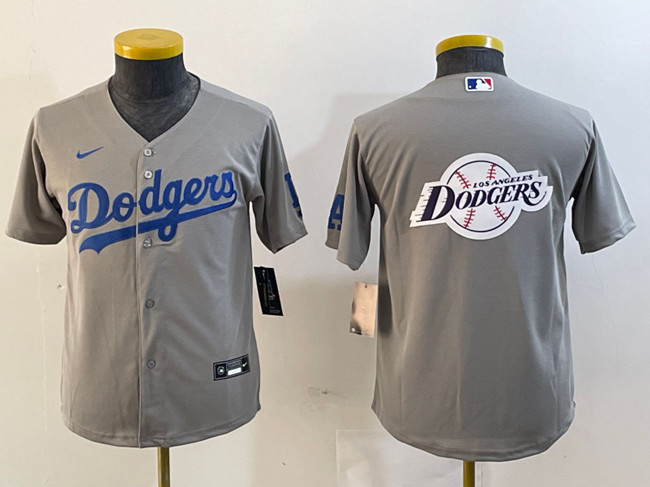 Youth Los Angeles Dodgers Grey Team Big Logo Stitched Jersey Youth Los Angeles Dodgers Grey Team Big Logo Stitched Jersey